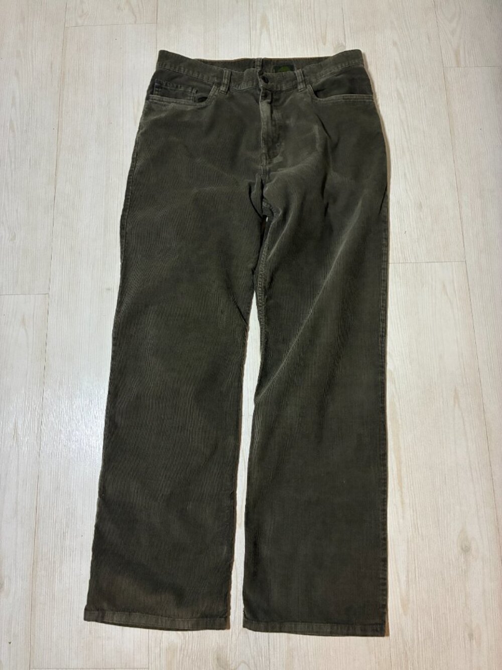 Timberland Men's Olive Corduroy Pants 33 x32 Flat Front 100% Cotton 58GQ097